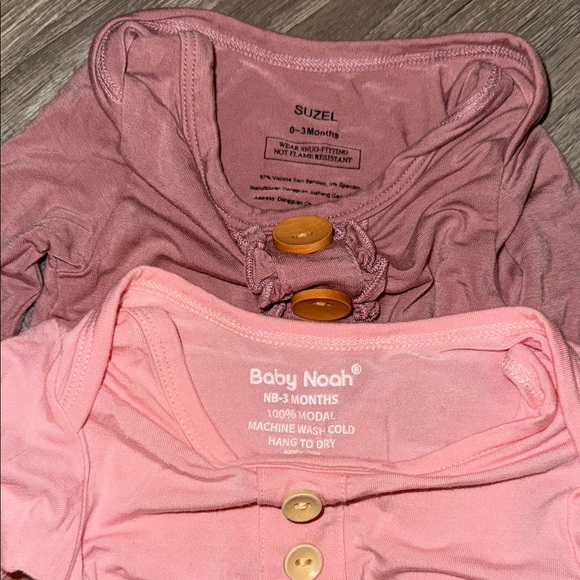 Set of Two Pink and Mauve Baby Gowns - Picture 2 of 2